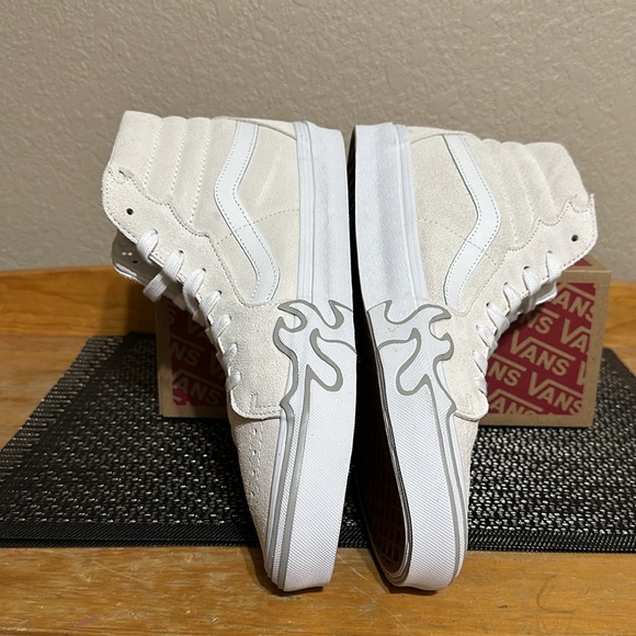 Vans Sk8 Hi Flame Flame suede off white white men’s size 10 - Picture 7 of 10